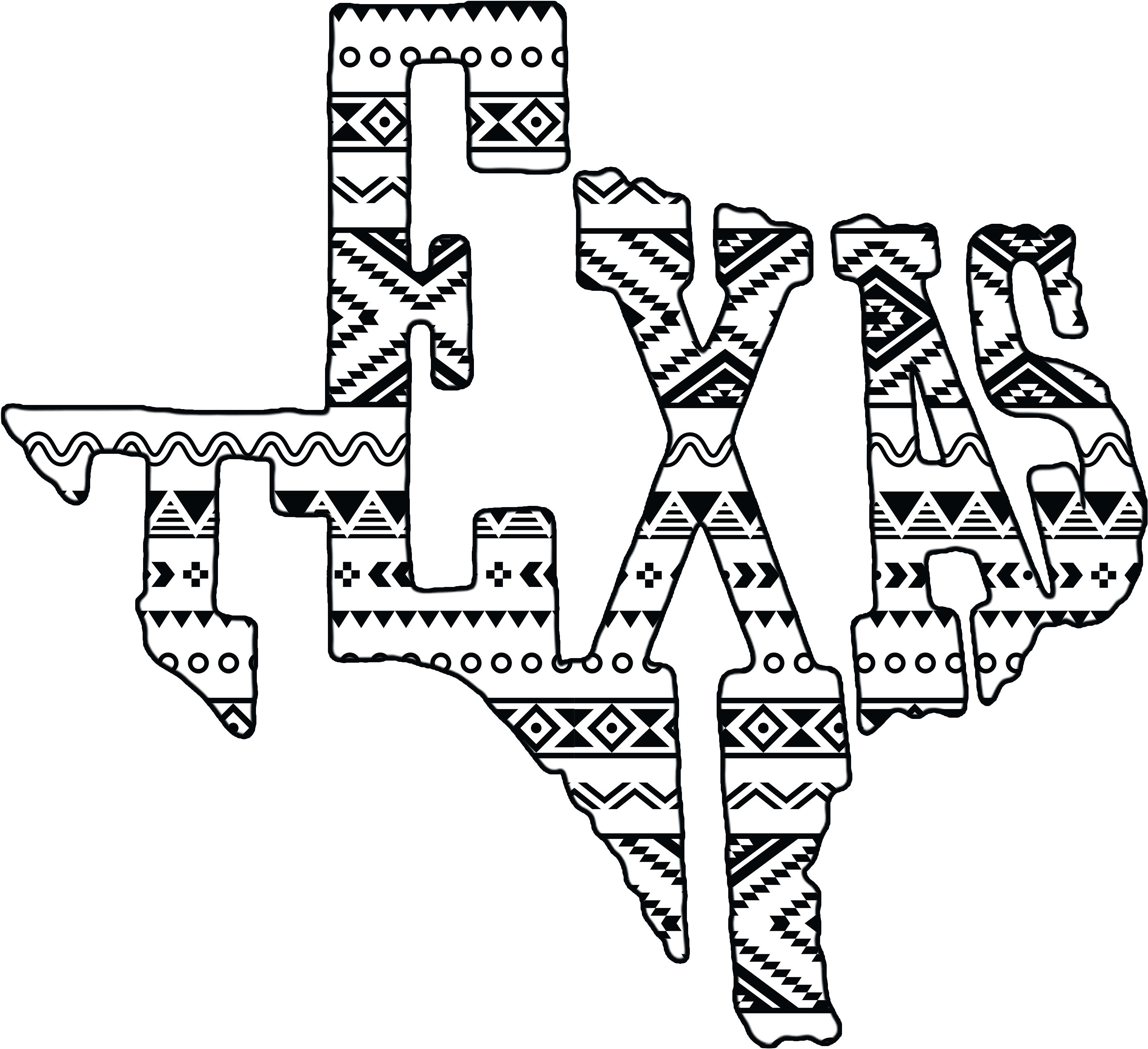 Texas Aztec Decal - Library (3109x2822), Png Download