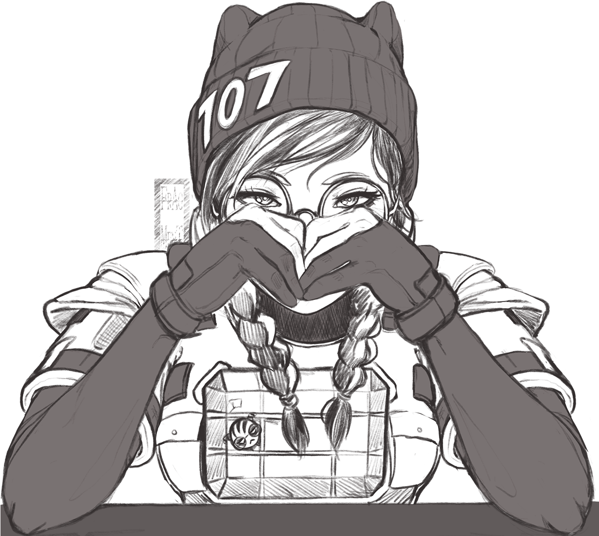 Dokkaebi Drawing Goblin - Rainbow Six Siege Dokkaebi Fanart (1234x1235), Png Download