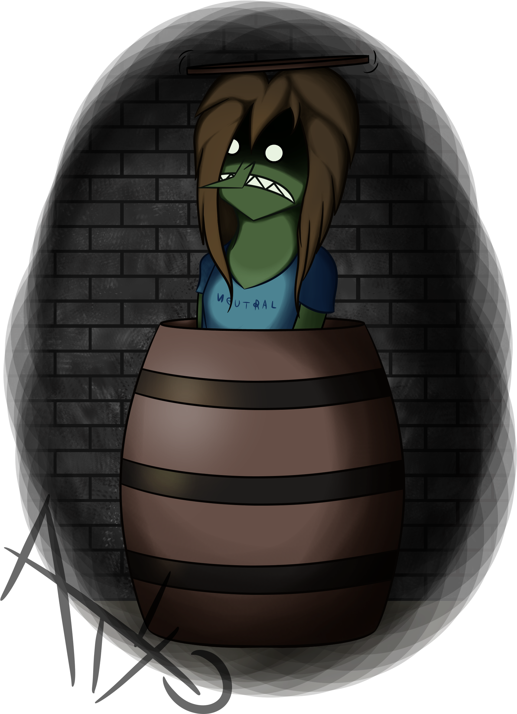 The Barrel Goblin - Cartoon (1792x2388), Png Download