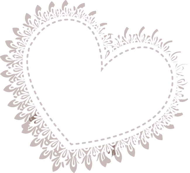 Lace White Heart Motif - Png White Lace Heart (650x592), Png Download