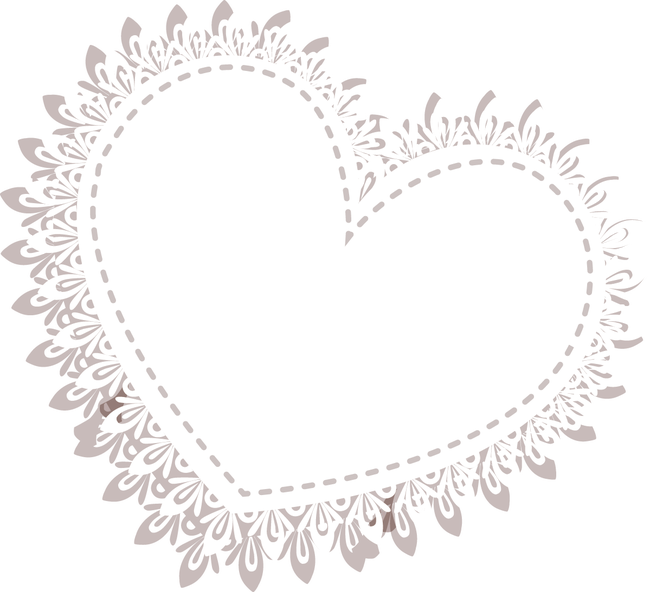 Download Lace White Heart Motif - Png White Lace Heart PNG Image with