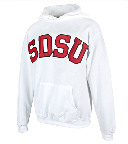 Sdsu White Hoodie (500x500), Png Download