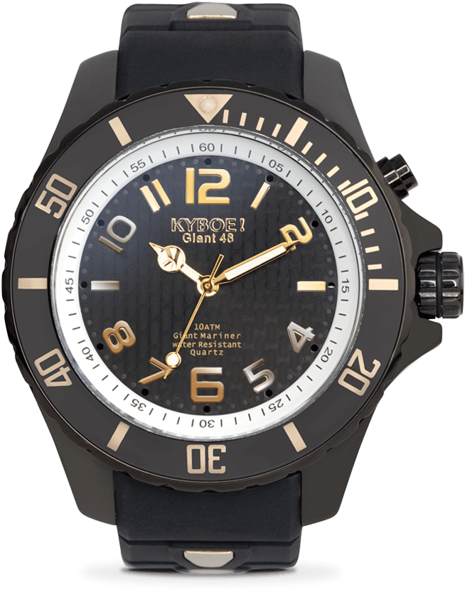 Black Lightning - Kyboe! Men's Stainless Steel & Silicone Strap Watch (800x850), Png Download