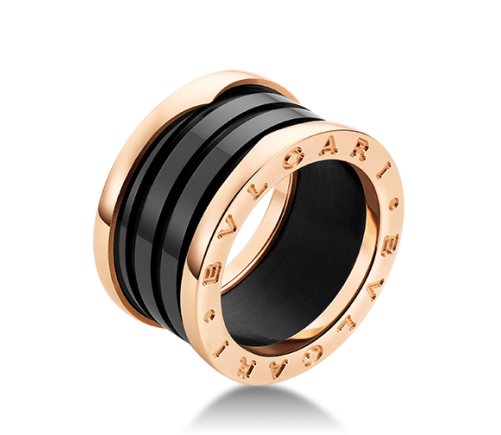 Zero1 Black Ceramic Ring, , Ring, Bvlgari, D'amore - Bvlgari Ring Gold Black (570x466), Png Download
