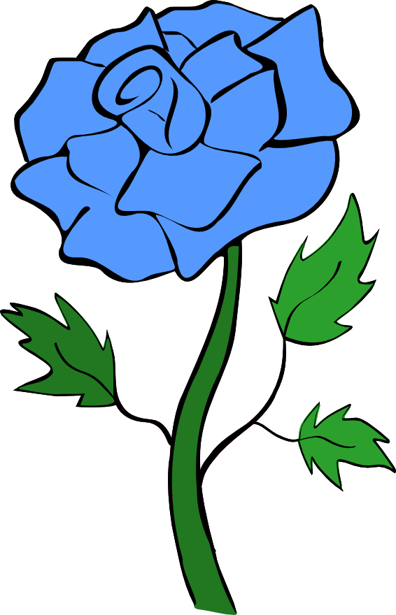 Blue Rose Clip Art Noelle Nichols - Blue Rose Flower Clipart (566x880), Png Download