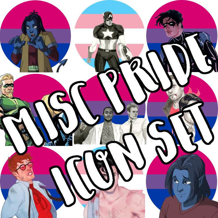 Misc Icons Ft Bucky Barnes, Frank Castle, Kurt Wagner, - Poster (750x750), Png Download