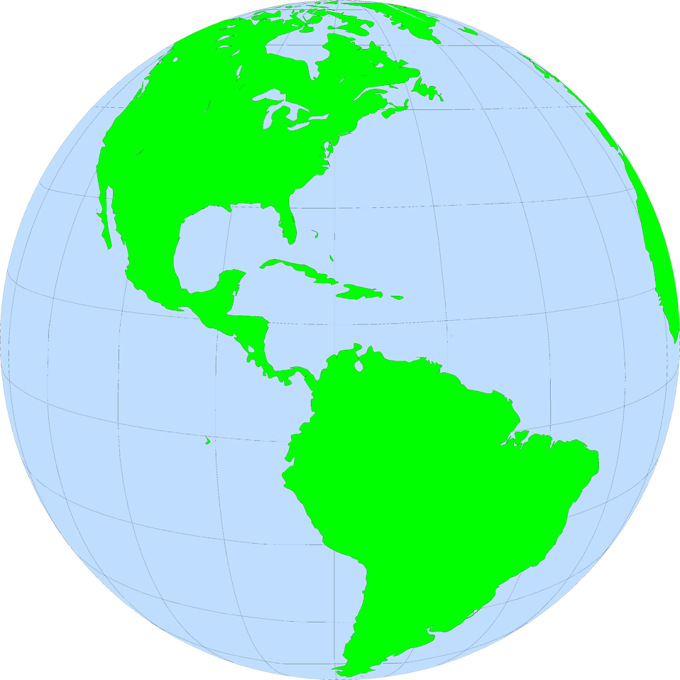 Globed Clipart Globe North America - Language Map Of The Americas (958x958), Png Download