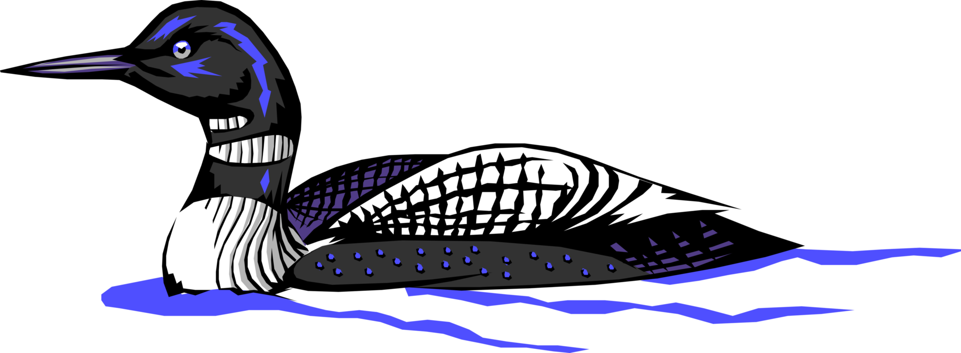 North America Bird Image Illustration Of American - Loon Clip Art (1902x700), Png Download
