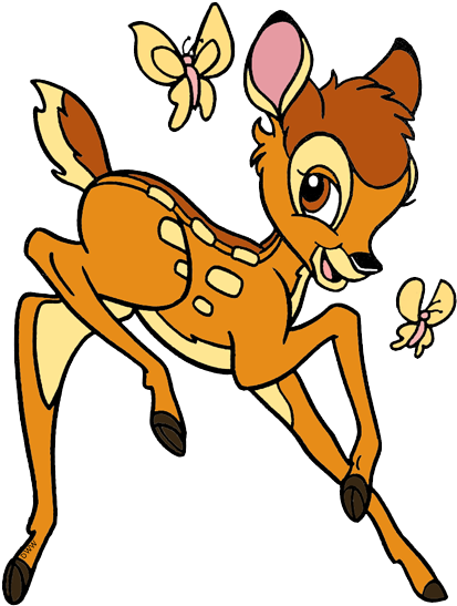 Bambi Clip Art - Bambi With Butterfly Clipart (450x569), Png Download