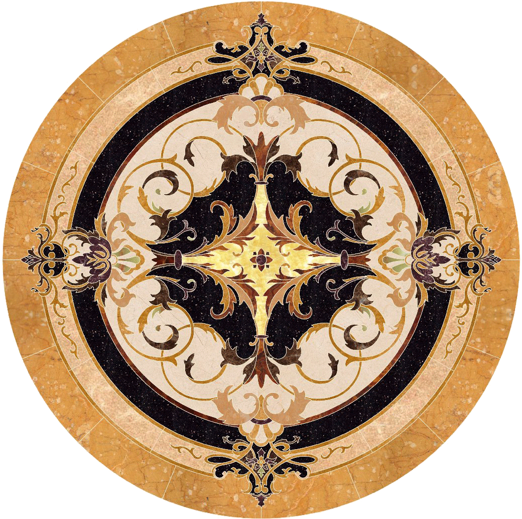 Medallion Neptune - Marble Inlay Floor Square (1150x1150), Png Download
