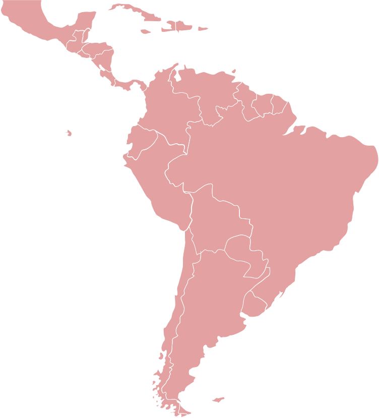 Download South America Latin - 129 1291842 South America Latin America Map Pink
