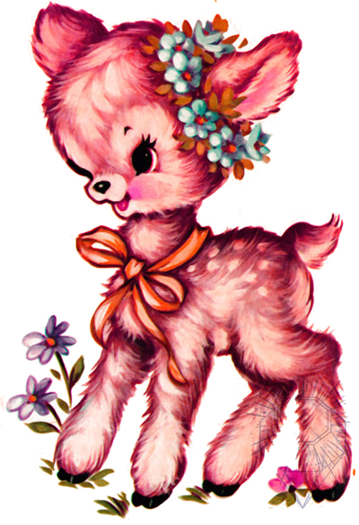 Bambi - Vintage Bad Baby Deer (400x585), Png Download