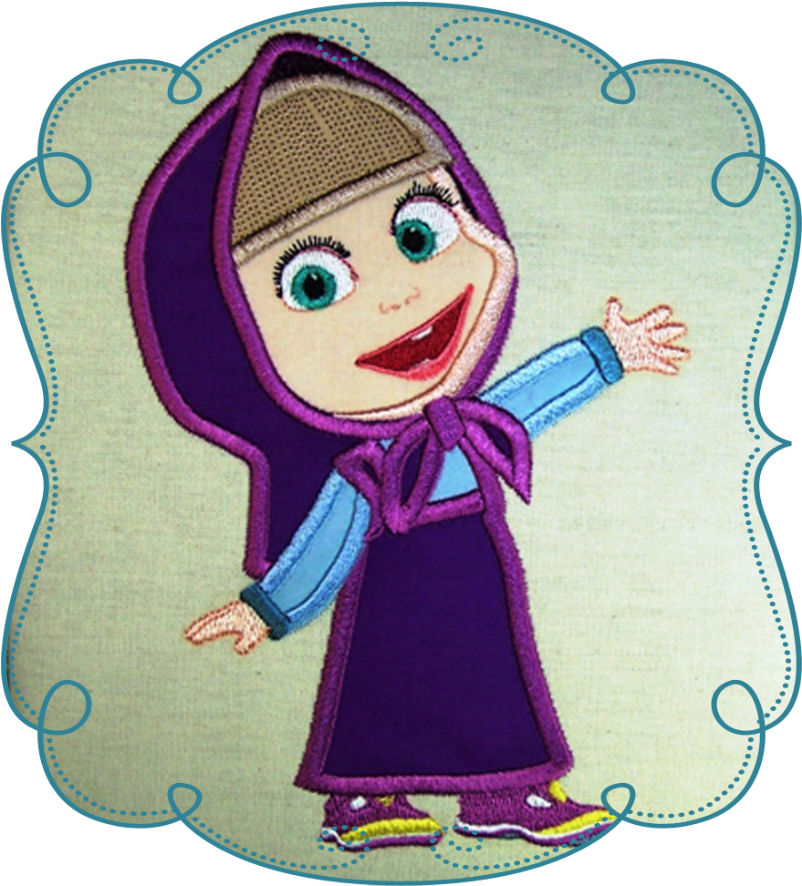 Large Marsha - Masha And The Bear Applique (1000x1000), Png Download