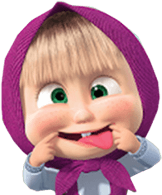 Masha Sticking Out Tongue - Masha And The Bear (400x400), Png Download