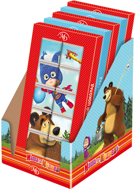 Chocolate Puzzle «masha And The Bear» 50gr/12 Pcs Milk - (16+) Монетный Двор Маша И Медведь Набор Молочного (700x700), Png Download