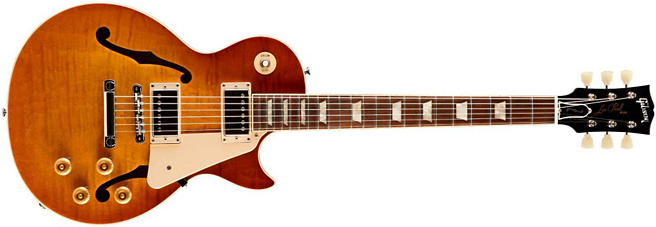 2016 Es-les Paul Hollowbody - Gibson Les Paul Cherry Burst (655x468), Png Download