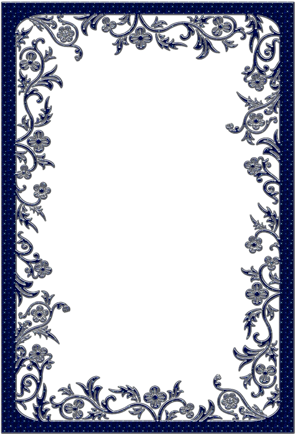 Dark Blue Border Png - Dark Blue Frame (1067x1600), Png Download