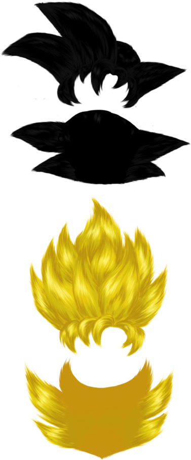 Download Pencil And In Color - Super Saiyan Hair From Back PNG Image
