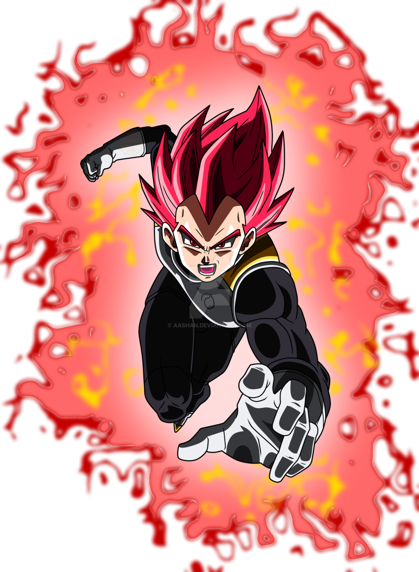 Vegeta Super Saiyan God With Aura By Aashan-daodr58 - Vegeta Super Saiyan Red Png (1600x2184), Png Download