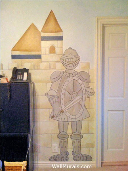 Knight Guarding Castle Wall Mural - Mural (800x600), Png Download