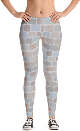 Castle Wall Legs - Happy Double Hooded Pied Frenchie Capri Leggings (480x480), Png Download