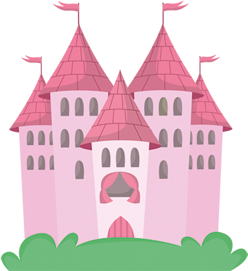 Pink Castle Wall Sticker - Adesivo De Conto De Fadas Pra Parede (374x390), Png Download