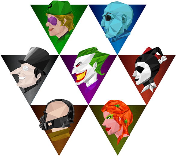Batman Villains Iconography - Batman Villains Icons (600x547), Png Download