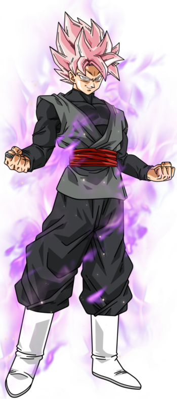 Click Here To See His Super Saiyan Rosé Form Https - Goku Black Super Saiyan Rose (350x789), Png Download