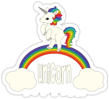 Clipart Info - Rainbow Unicorn Unicorn Cute (375x360), Png Download
