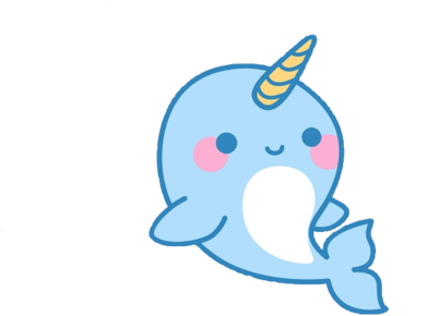 Unicorn, Narwhal, And Blue Image - Cartoon Narwhal (500x375), Png Download