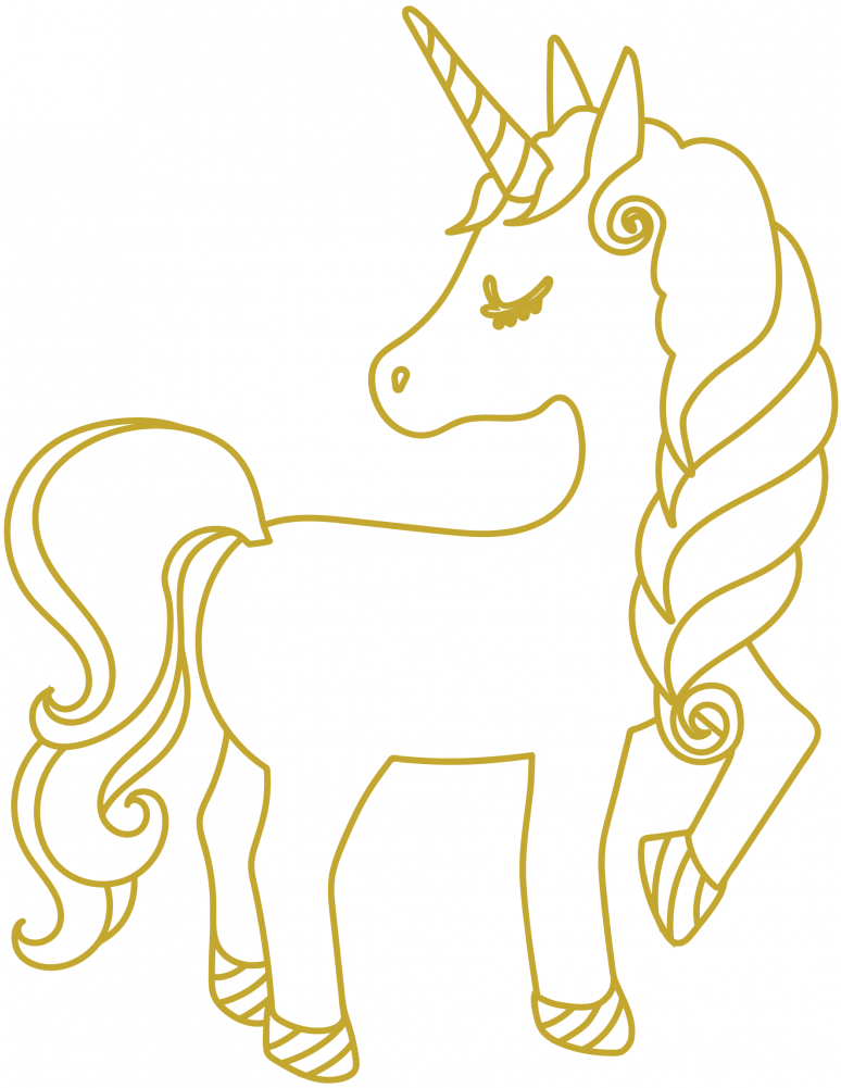 Cute Unicorn - Cartoon (1000x1000), Png Download
