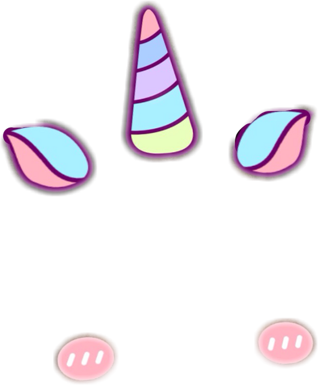 Snapchat Filter Unicorn Cute Yasfreetoedit - Filtros De Snapchat Png Lentes (613x741), Png Download