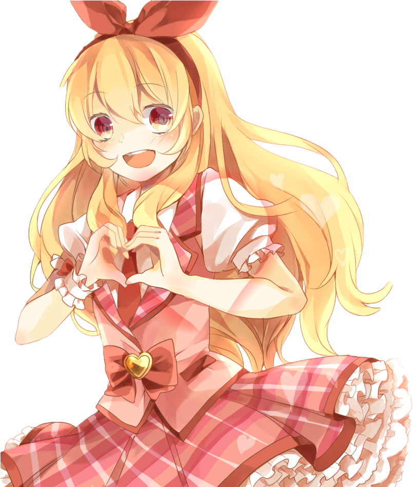 Happy Anime Girl Png - Anime Girl Heart Transparent (843x948), Png Download