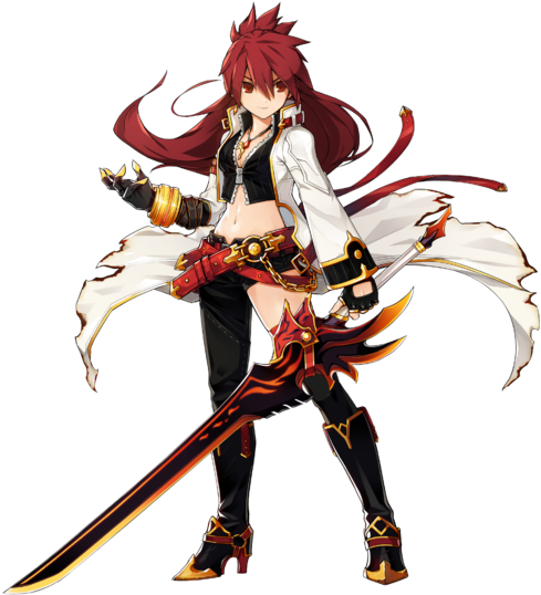 Blazing Heart - Elsword Elesis Blazing Heart (500x552), Png Download