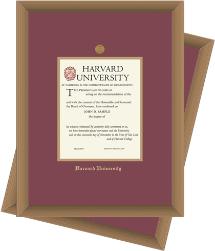 Graduation Certificate Framed With Simple Timber Frame - Graduation Ceremony (499x567), Png Download