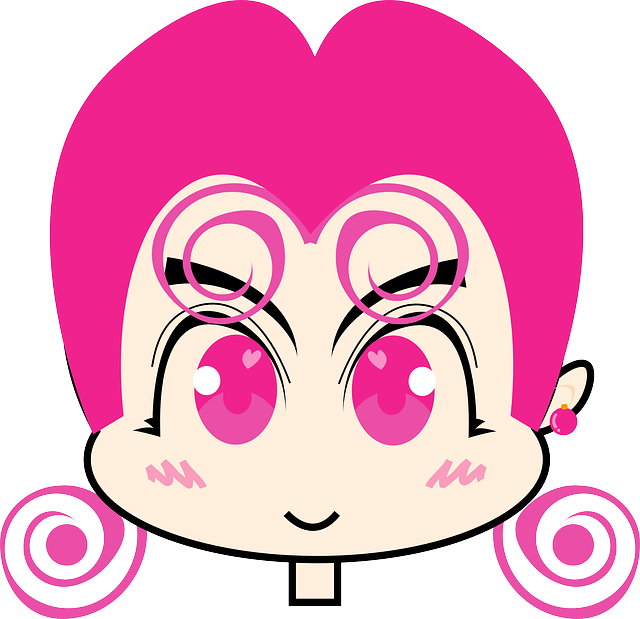 Anime, Girl, Pink, Character, Funny, Lady, Pinky, Woman - Pink Kawii Girl Key Chain, Pale Violet Red/hot Pink (640x619), Png Download