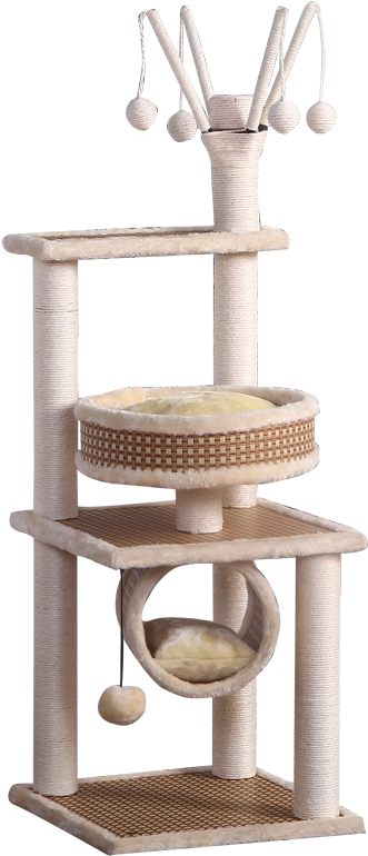 Sisal Cat Climbing Frame Small Cat Solid Wood Cat Litter - Cat Tree (800x800), Png Download