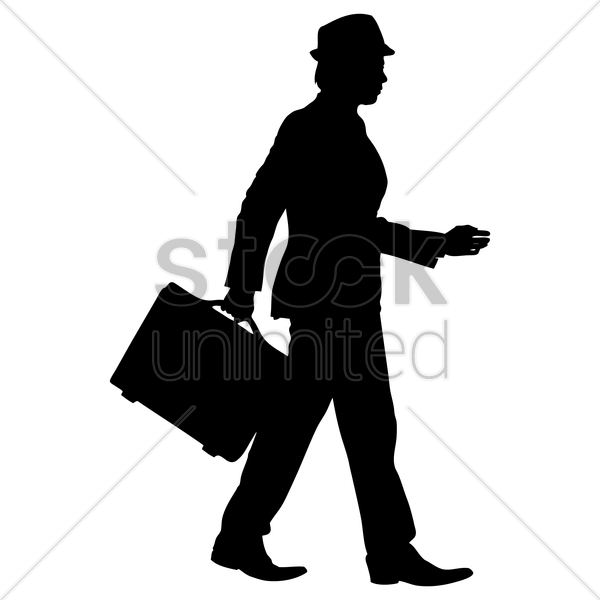 Businessman With Briefcase Silhouette Clipart Silhouette - Man With Briefcase Silhouette (600x600), Png Download