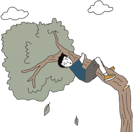 Tree Falling - Falling From Tree Cartoon (450x450), Png Download