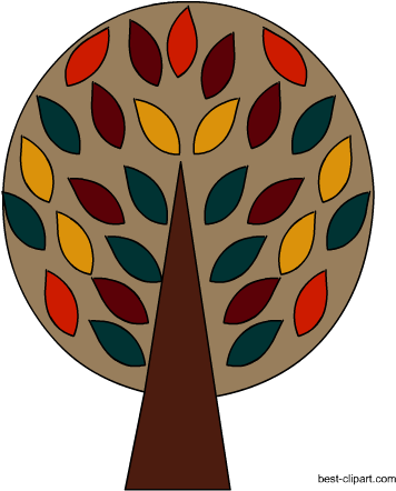 Colorful Autumn Tree Clip Art Free - Clip Art (450x450), Png Download