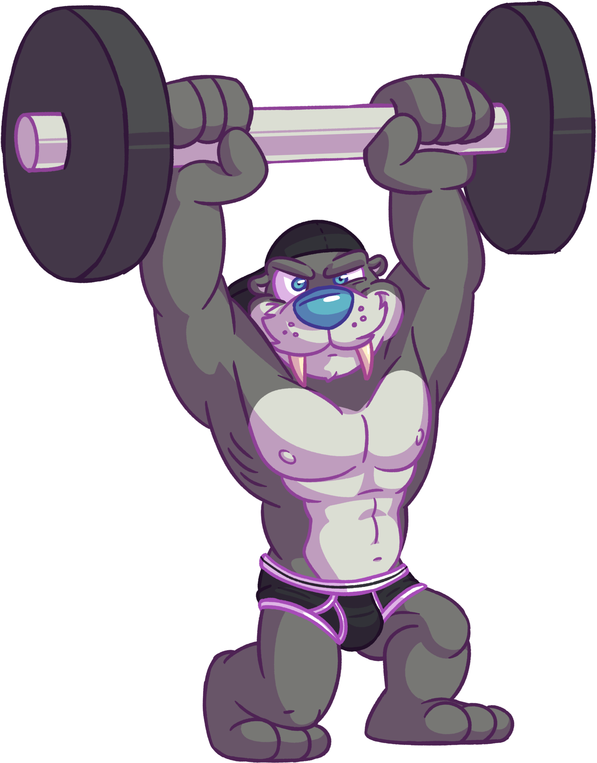 Muscle Walrus (2254x2616), Png Download