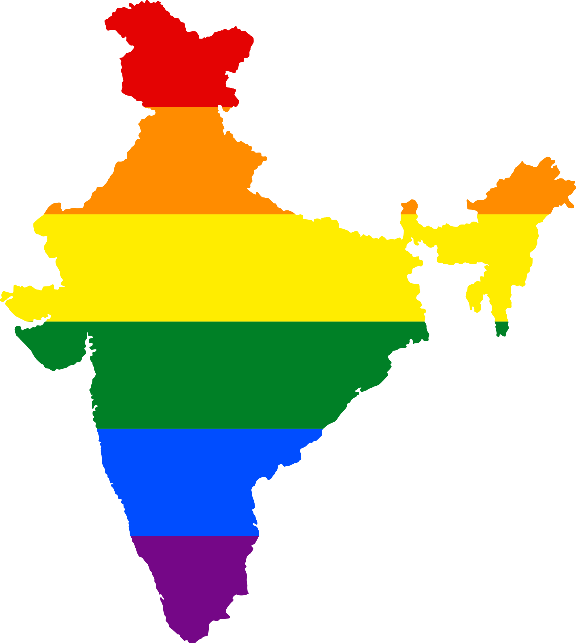 Trikone Applauds Supreme Court Of India For Decriminalising - Lgbt India Map (430x480), Png Download
