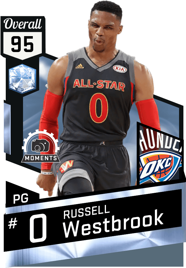 Russell Westbrook - Diamond Russell Westbrook Nba 2k17 (651x941), Png Download