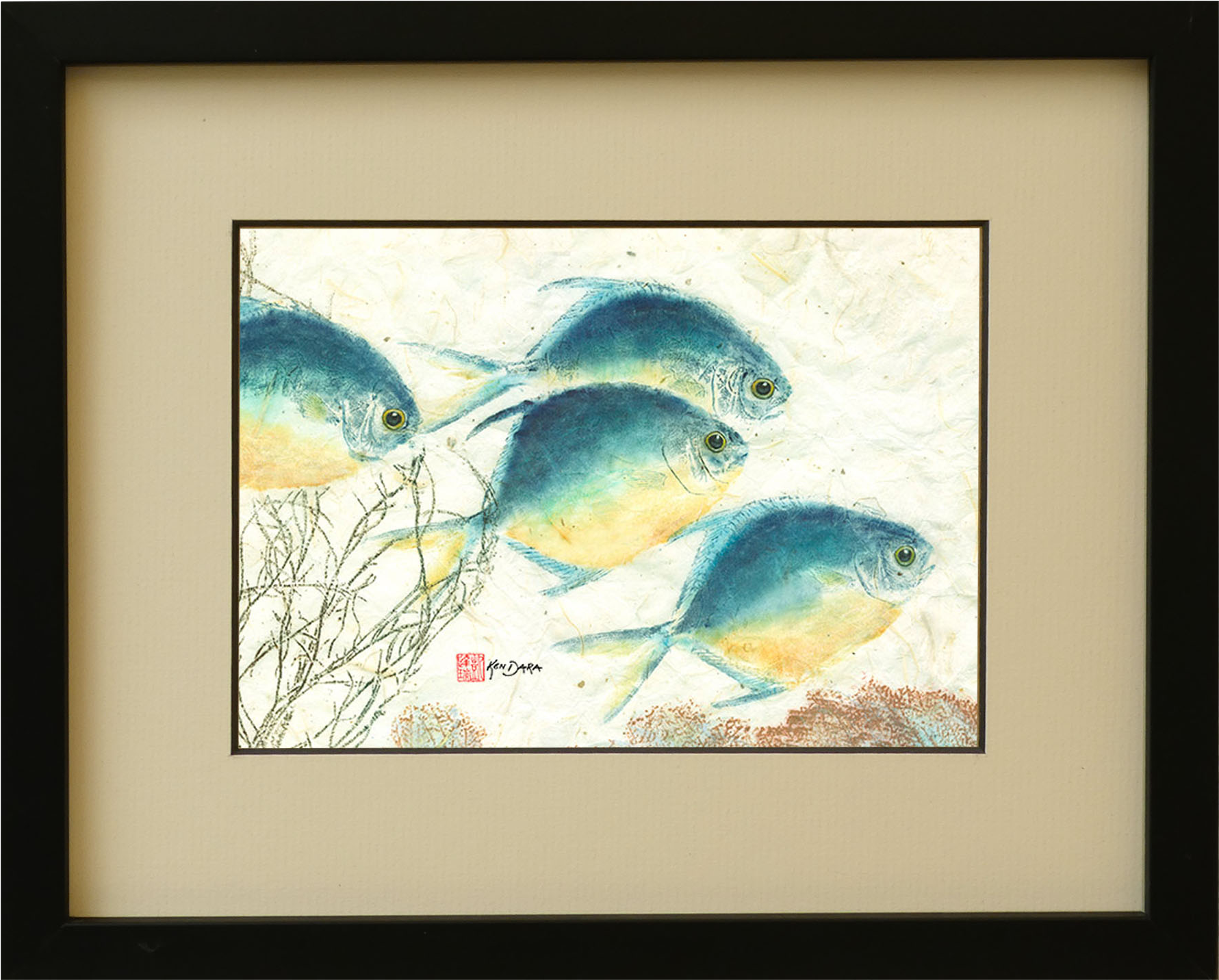8 X 10 Pompano - Gyotaku Fish Printing (2100x1657), Png Download