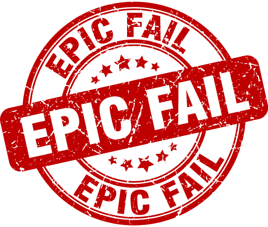 Clip Free Stock Collection Of Free Failing Clipart - Epic Fail (540x457), Png Download