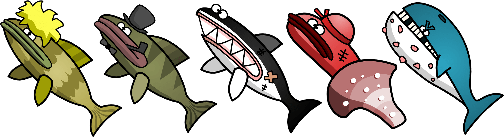 Cod Stewart, Winston Perchill, Finny Jones, Jean Claude (2147x585), Png Download