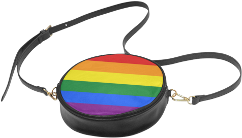 Gay Pride Rainbow Flag Stripes Round Sling Bag - Messenger Bag (500x500), Png Download