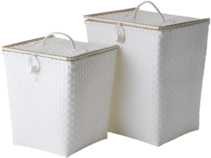Plastic Laundry Basket White - Rice Laundry Basket Made Of Plastic - White - Large (480x480), Png Download