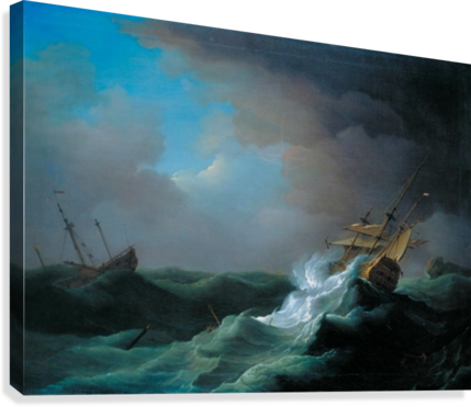 Ships In Distress In A Storm Canvas Print - Ship In Distress In A Storm Peter Monamy (429x371), Png Download