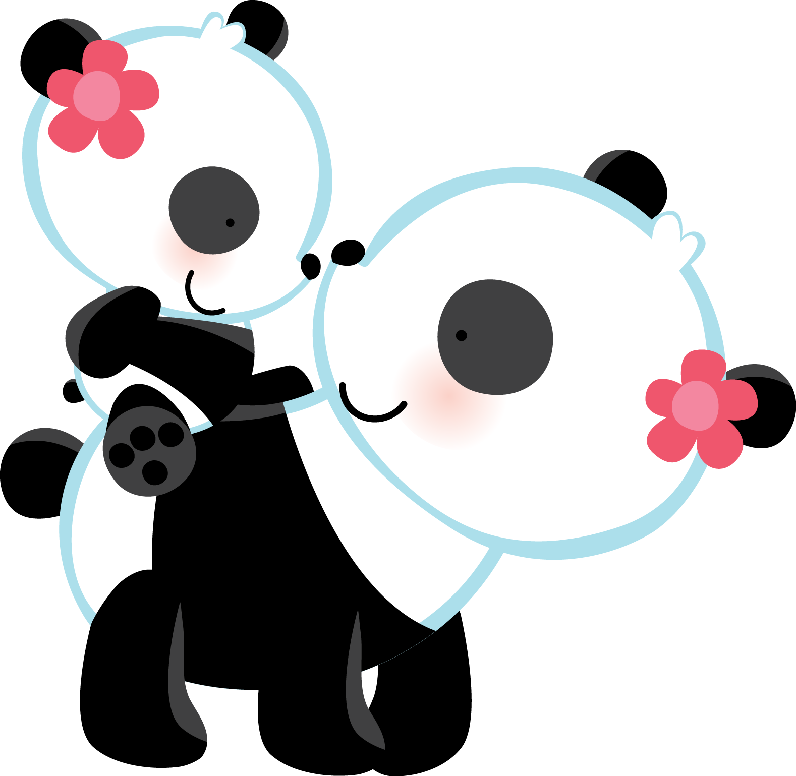 Baby Png Free Download - Mom And Baby Panda Clip Art (1578x1539), Png Download